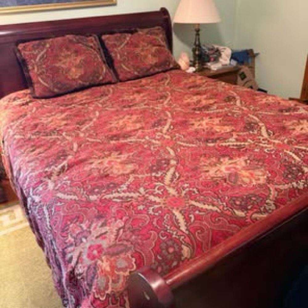 Elegant Paisley Red Bedding Set